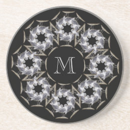 Posavasos De Arenisca Práctico de costa con monograma de la gaviota