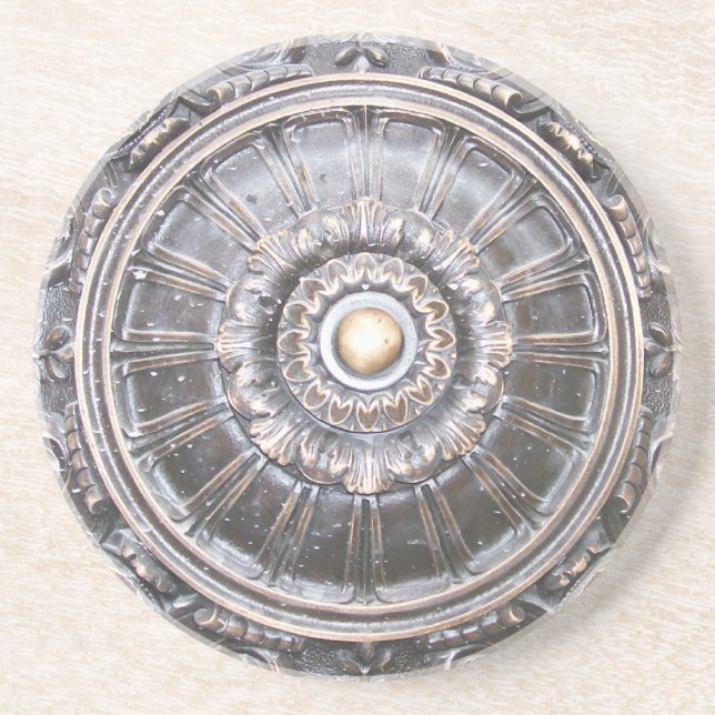 Posavasos De Arenisca Práctico de costa de bronce gótico del medallón (Frente)