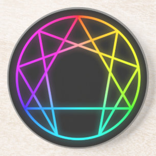 Posavasos De Arenisca Práctico de costa de Enneagram del arco iris