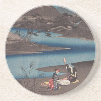 Posavasos De Arenisca Práctico de costa de Ichiryusai Hiroshige