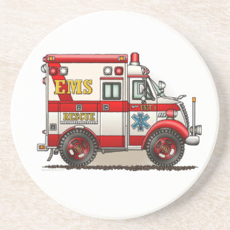 Posavasos De Arenisca Práctico de costa de la ambulancia del camión de
