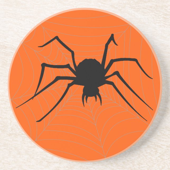 Posavasos De Arenisca Práctico de costa de la araña de Halloween (Frente)