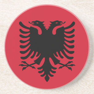 Posavasos De Arenisca Práctico de costa de la bandera de Albania