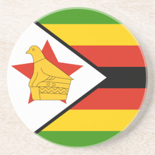 Posavasos De Arenisca Práctico de costa de la bandera de Zimbabwe
