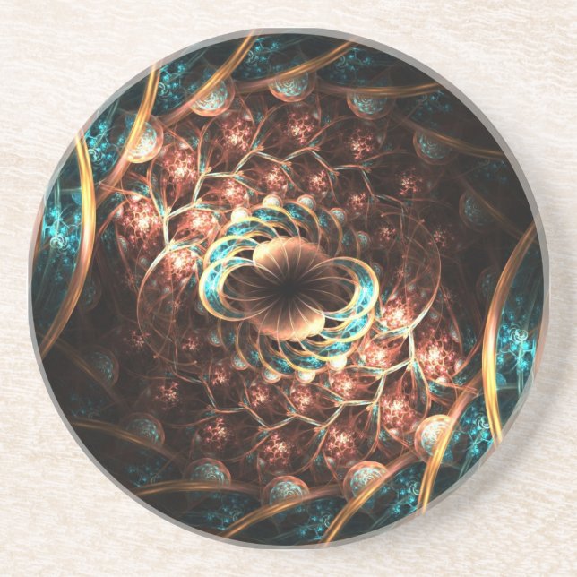 Posavasos De Arenisca Práctico de costa de la célula del fractal (Frente)