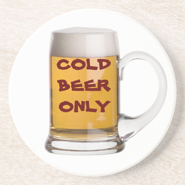 POSAVASOS DE ARENISCA PRÁCTICO DE COSTA DE LA CERVEZA FRÍA SOLAMENTE (Frente)
