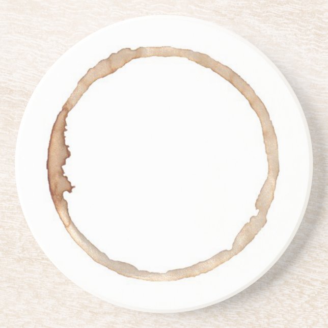 Posavasos De Arenisca Práctico de costa de la mancha del café (Frente)