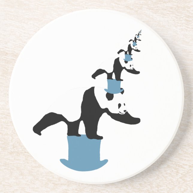 Posavasos De Arenisca Práctico de costa de la panda (Frente)