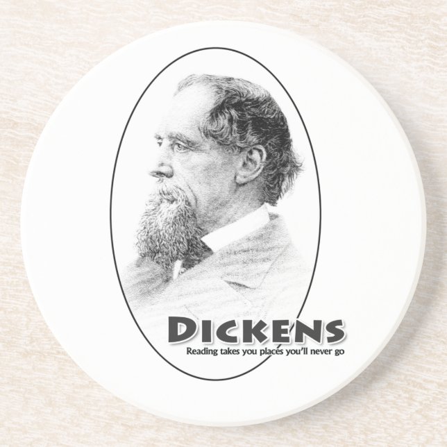 Posavasos De Arenisca Práctico de costa de los Autores-Dickens (Frente)