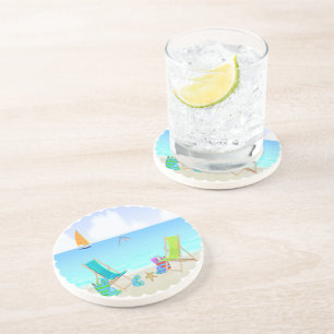 Posavasos De Arenisca Práctico de costa de relajación de la bebida de