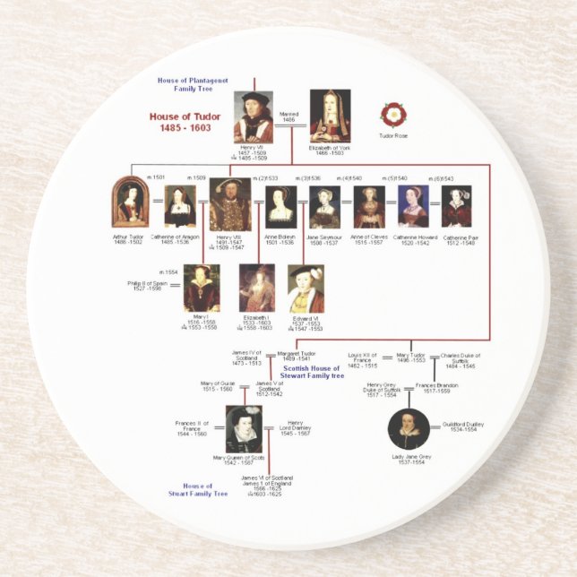Posavasos De Arenisca Práctico de costa de Tudors (Frente)