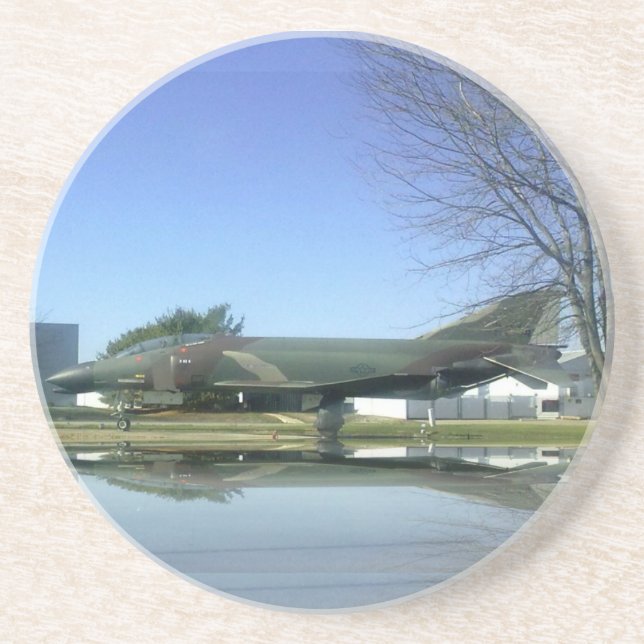 Posavasos De Arenisca Práctico de costa del avión de combate (Frente)