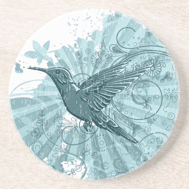 Posavasos De Arenisca Práctico de costa del colibrí (Frente)