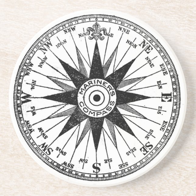 Posavasos De Arenisca Práctico de costa del compás del marino del (Frente)