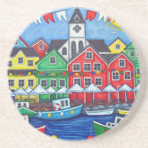 Posavasos De Arenisca Práctico de costa del festival de la ciudad natal
