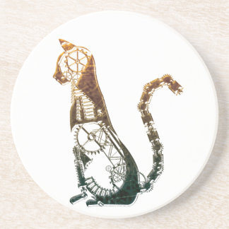 Posavasos De Arenisca Práctico de costa del gato de Steampunk