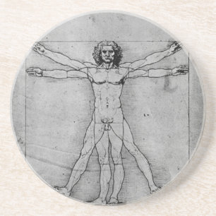 Posavasos De Arenisca Práctico de costa del hombre de Vitruvian