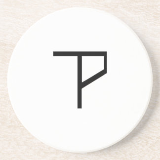 Posavasos De Arenisca Práctico de costa del logotipo de FED