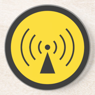 Posavasos De Arenisca práctico de costa del símbolo amonestador del rf