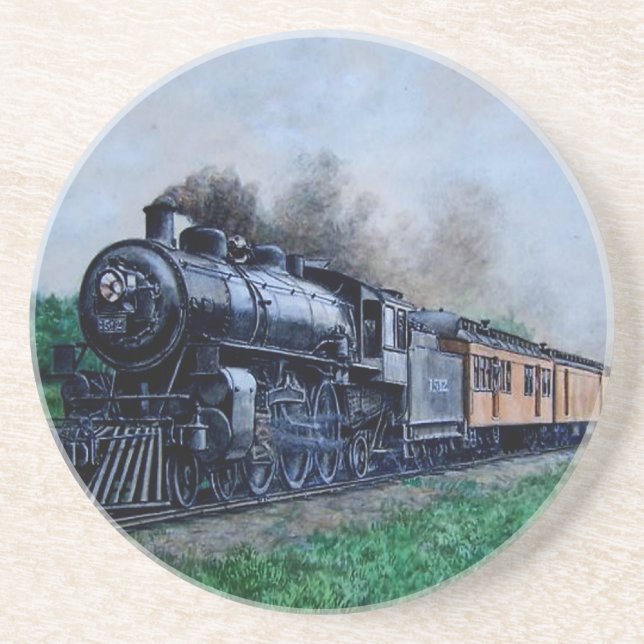 Posavasos De Arenisca Práctico de costa del tren del vapor (Frente)