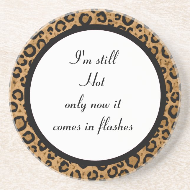 Posavasos De Arenisca Práctico de costa divertido del leopardo (Frente)