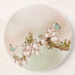 Posavasos De Arenisca Práctico de costa elegante de las mariposas