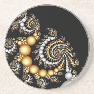 Posavasos De Arenisca Práctico de costa elegante del negro y del oro