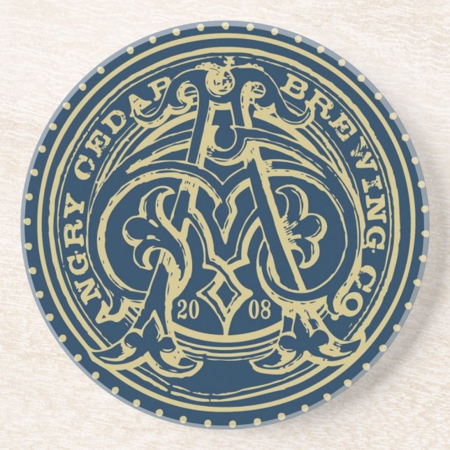 Posavasos De Arenisca Práctico de costa enojado del cedro (Frente)