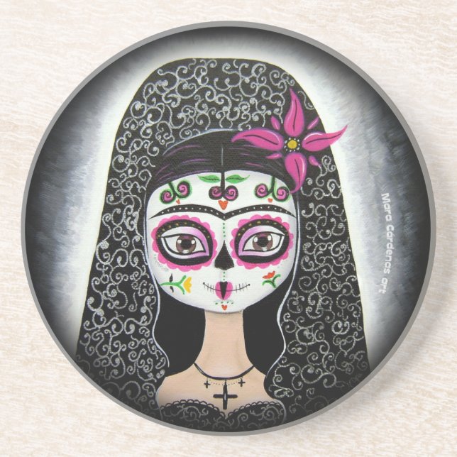 Posavasos De Arenisca Práctico de costa esquelético de la cara (Frente)