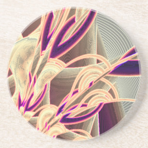 Posavasos De Arenisca Práctico de costa floral del art déco
