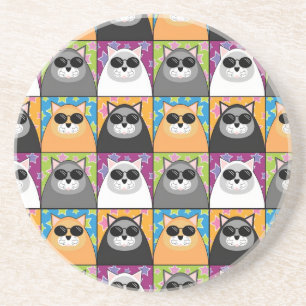 Posavasos De Arenisca Práctico de costa fresco del gato