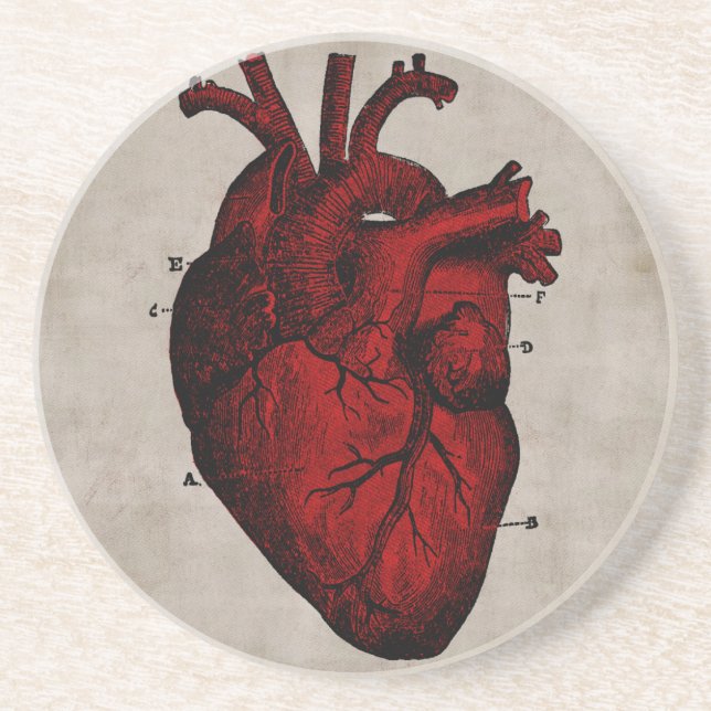 Posavasos De Arenisca Práctico de costa humano del corazón (Frente)