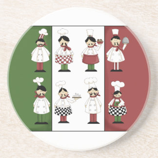 Posavasos De Arenisca Práctico de costa italiano de los cocineros