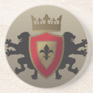 Posavasos De Arenisca Práctico de costa medieval rojo de la piedra