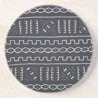 Posavasos De Arenisca Práctico de costa negro y blanco de Mudcloth