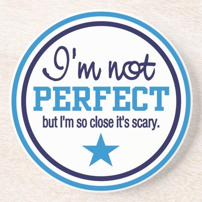 Posavasos De Arenisca Práctico de costa NO PERFECTO - azul (Frente)