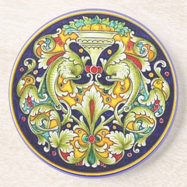 Posavasos De Arenisca Práctico de costa real del escudo (Frente)