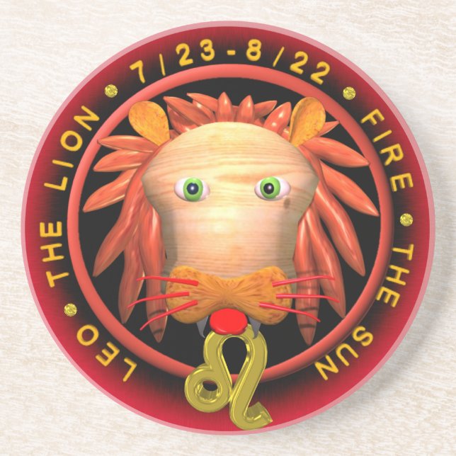 Posavasos De Arenisca Práctico de costa redondo del zodiaco de Valxart (Frente)