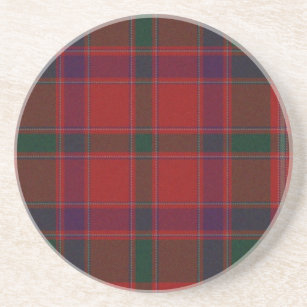 Posavasos De Arenisca Práctico de costa rojo de la tela escocesa