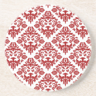 Posavasos De Arenisca Práctico de costa rojo elegante del damasco