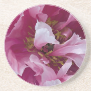 Posavasos De Arenisca Práctico de costa rosado de la bebida del Peony