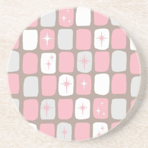 Posavasos De Arenisca Práctico de costa rosado retro de la bebida de la