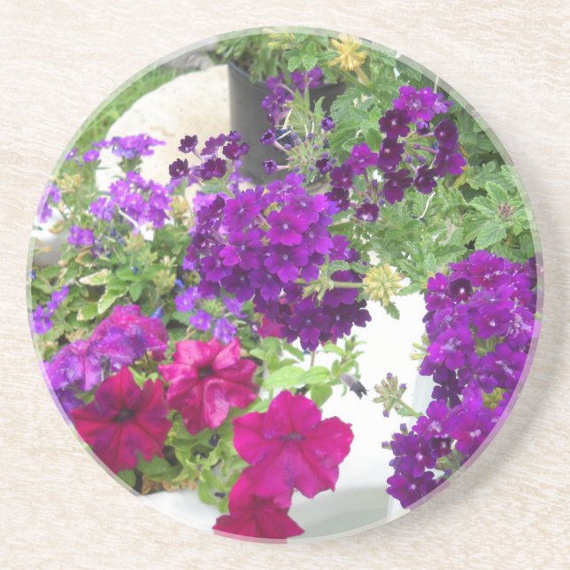 Posavasos De Arenisca Práctico de costa único de la flor (Frente)