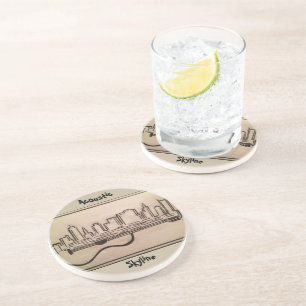 Posavasos De Arenisca Prácticos de costa blancos y negros del "horizont