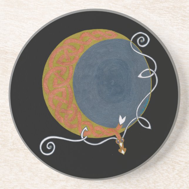 Posavasos De Arenisca Prácticos de costa de la luna de cosecha (Frente)