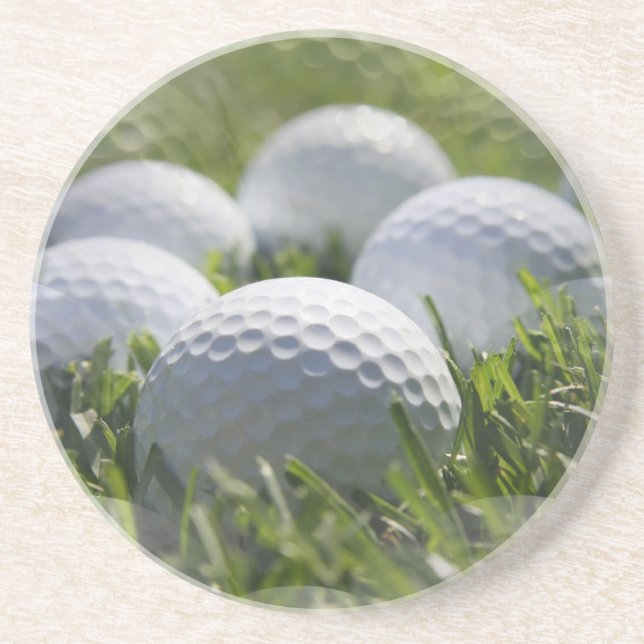 Posavasos De Arenisca Prácticos de costa de la pelota de golf (Frente)