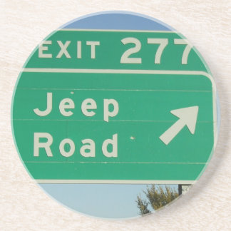Posavasos De Arenisca Prácticos de costa de la señal de tráfico del jeep