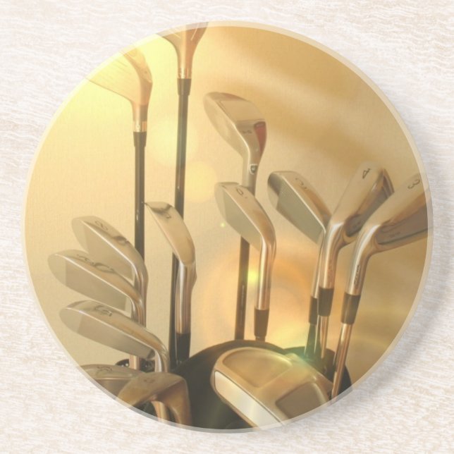 Posavasos De Arenisca Prácticos de costa de los clubs de golf (Frente)