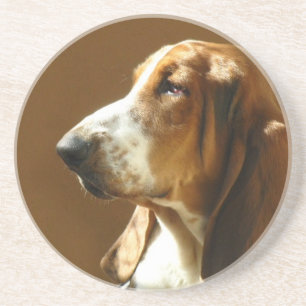 Posavasos De Arenisca Prácticos de costa del perro de Basset Hound