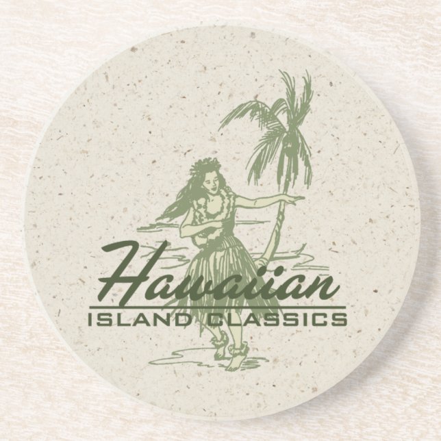 Posavasos De Arenisca Prácticos de costa hawaianos de la barra de Tiki (Frente)